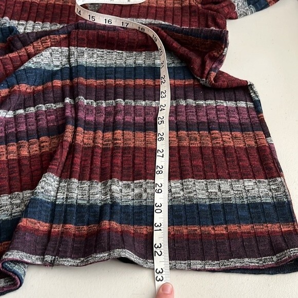 Apt. 9 Striped Open Front Multi Colored Cardigan Pink Burgundy Size Small - Picture 9 of 10